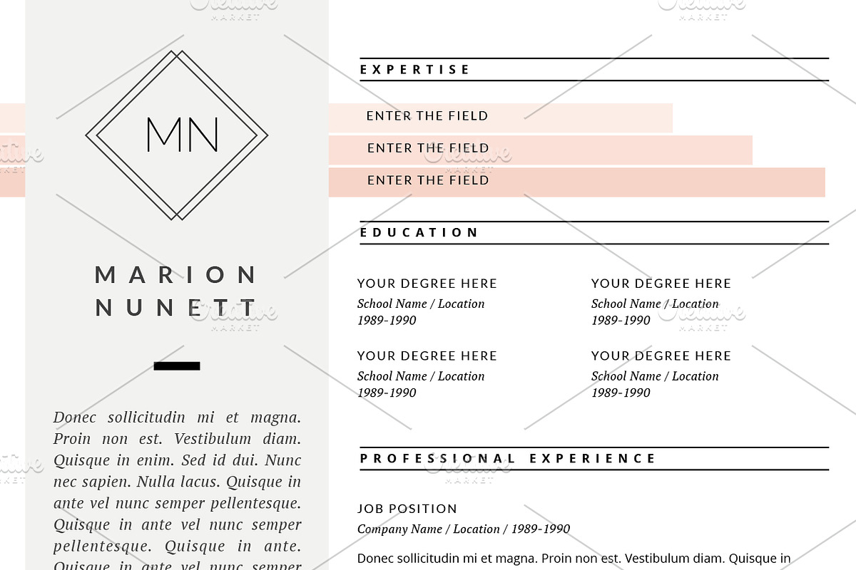 2 Page Resume Template for MS Word, a Resume Template by This Paper Fox (Photo 4 of 5)