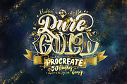 Pure Gold Procreate Brushset, a Brush Add-On by Letter Elfa Studio (Thumbnail 1 of 12)