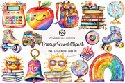 Groovy School Sublimation Clipart, an Illustration by SinaCreation (Thumbnail 1 of 5)