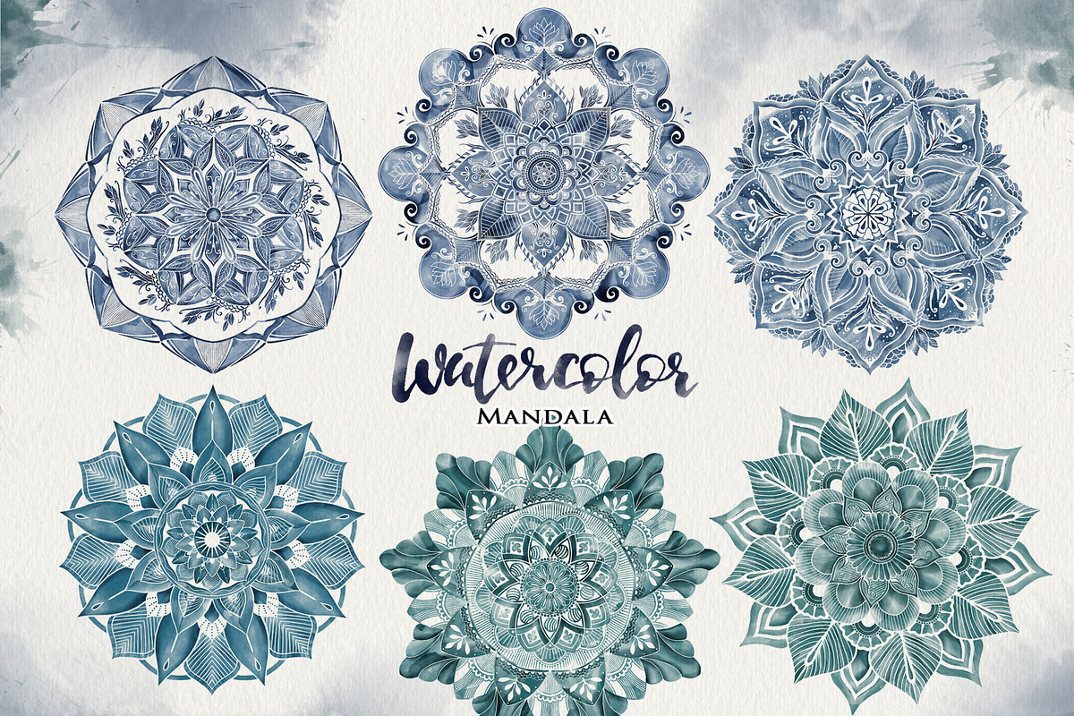 Watercolor & Gold Hand Drawn Mandala, an Object Illustration by Papatongartist (Photo 2 of 9)