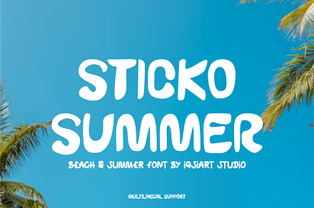 Sticko Summer Font, a Sans Serif Font by Iqsiart Studio