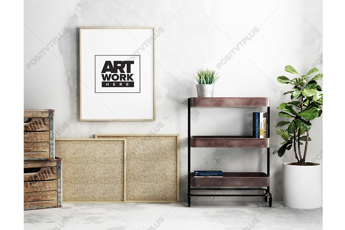 Minimal Portrait Poster Mockup, a Print Template by positvtplus