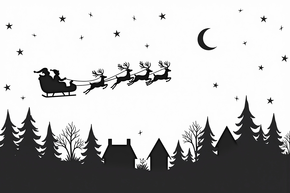 Christmas Night Silhouette Set, an Illustration by BIPLOB EXPERT (Photo 17 of 21)