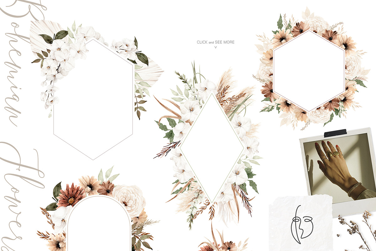 Watercolor flower - Elegant Bohemian, an Illustration by Beigetime (Photo 3 of 12)