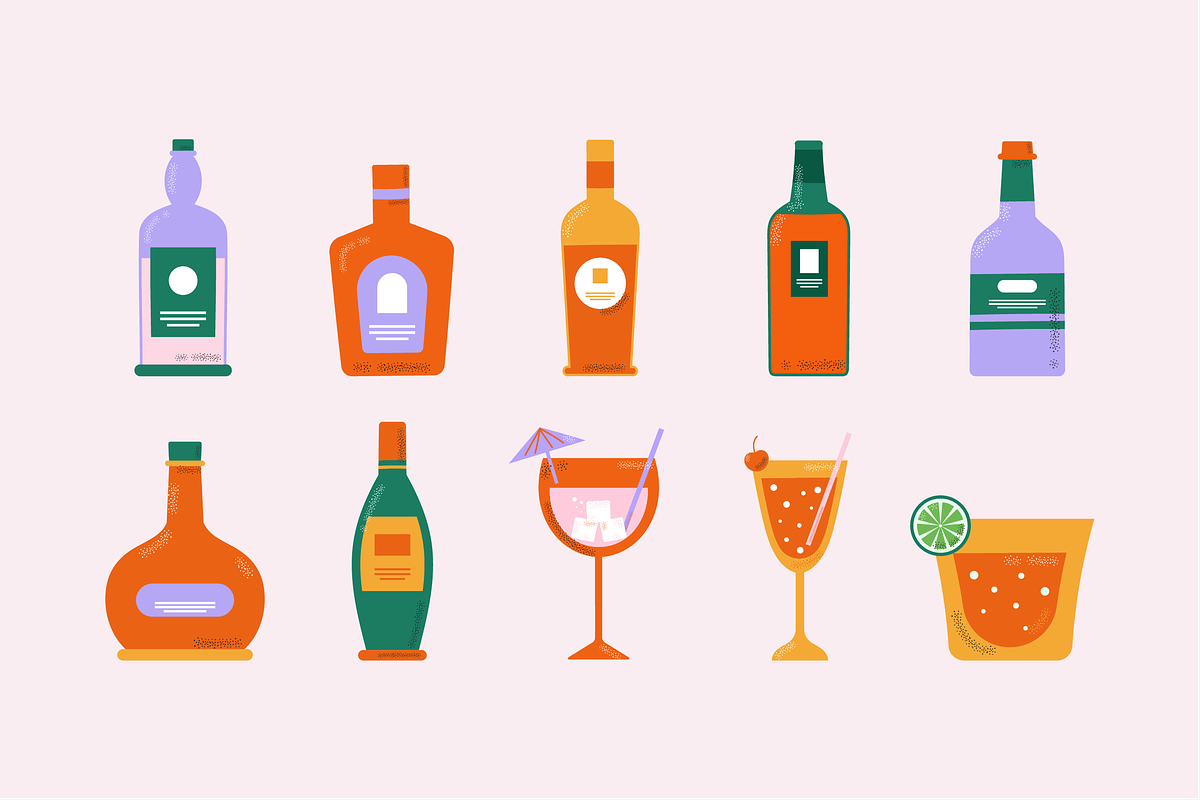Drinks and Beverages Illustration, a Food Illustration by Surotype (Photo 4 of 4)