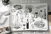 WINE SERVING DESIGN SET, a Food Illustration by AntonPix Studio (Thumbnail 1 of 3)