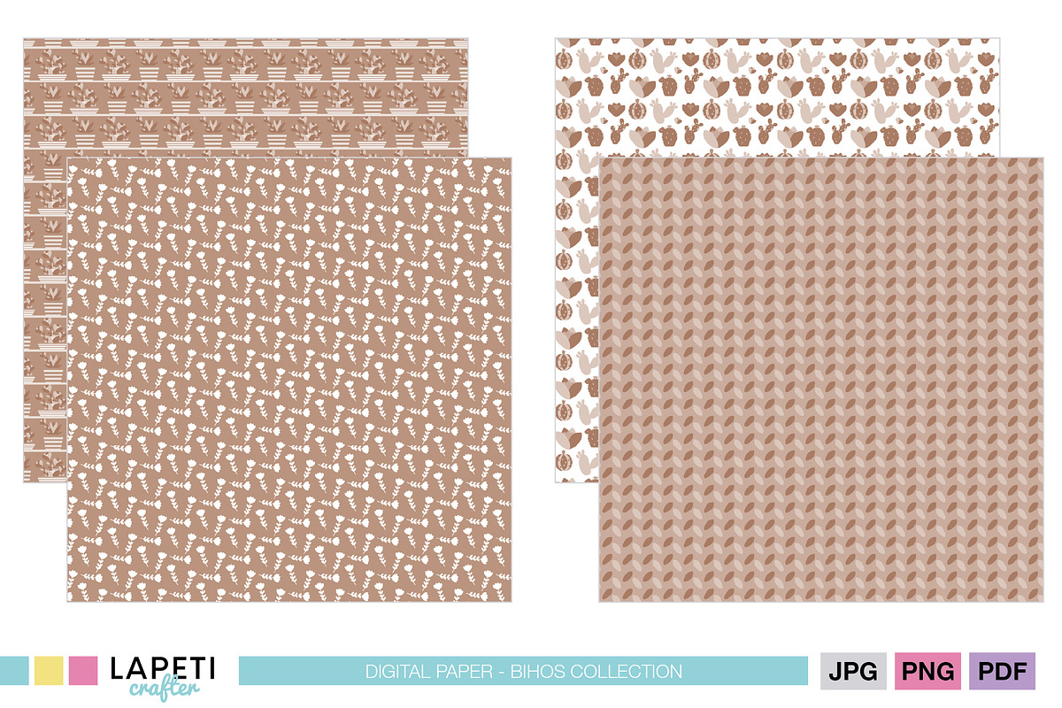 Earthy Cactus Printable Paper, a Pattern Graphic by Lapeticrafter (Photo 4 of 5)