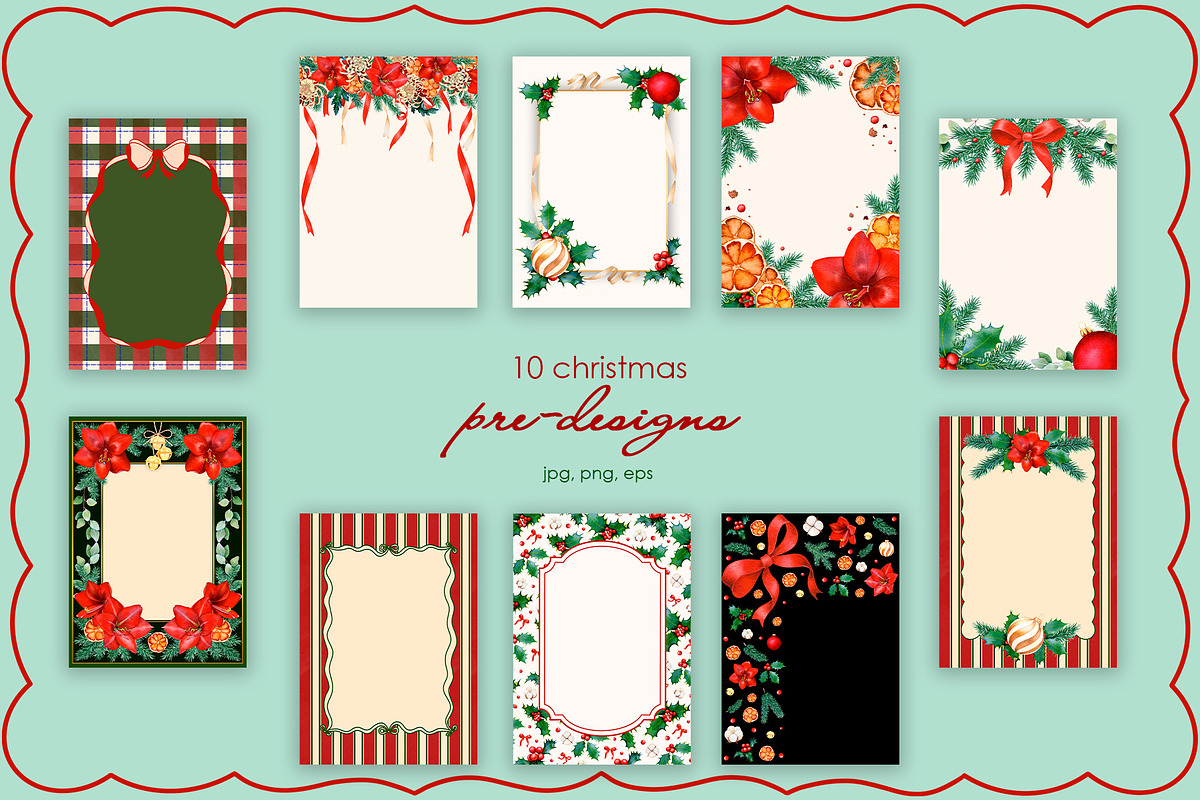 Whimsical Christmas Botanicals, a Seasonal Illustration by SunnJaneArt (Photo 11 of 13)