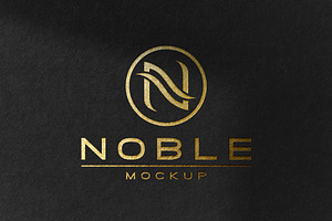 Gold Foil Logo Mockup on Black Paper