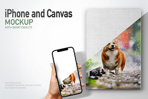 iPhone and Canvas Mockup