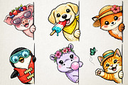 Summer Peeking Animals Sublimation, an Illustration by RobertsArt (Thumbnail 3 of 5)