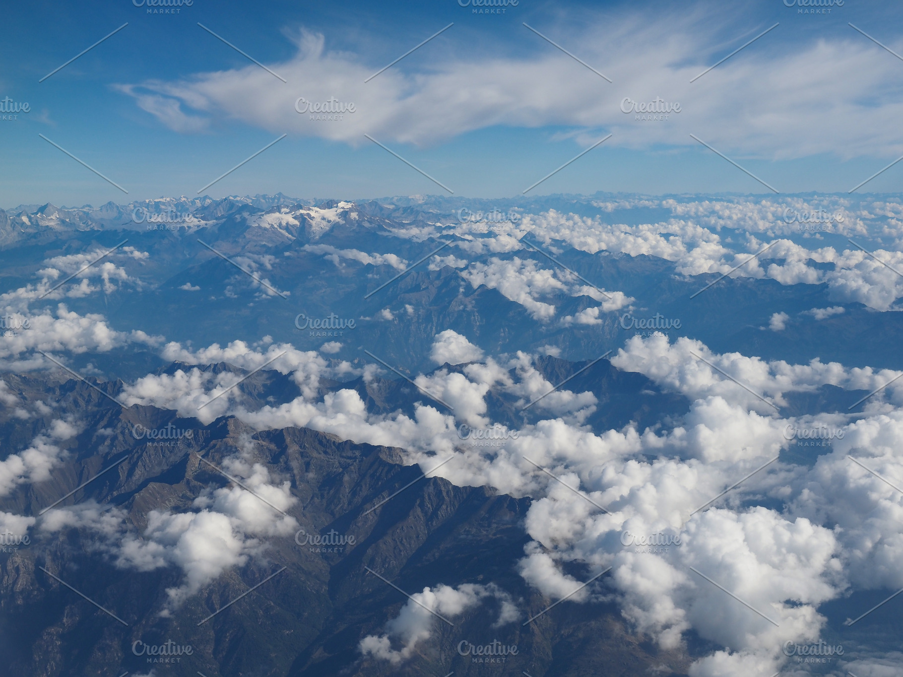 aerial view of Graian Alps and Monte Rosa mountain, a Photo by WorldOfPhotos