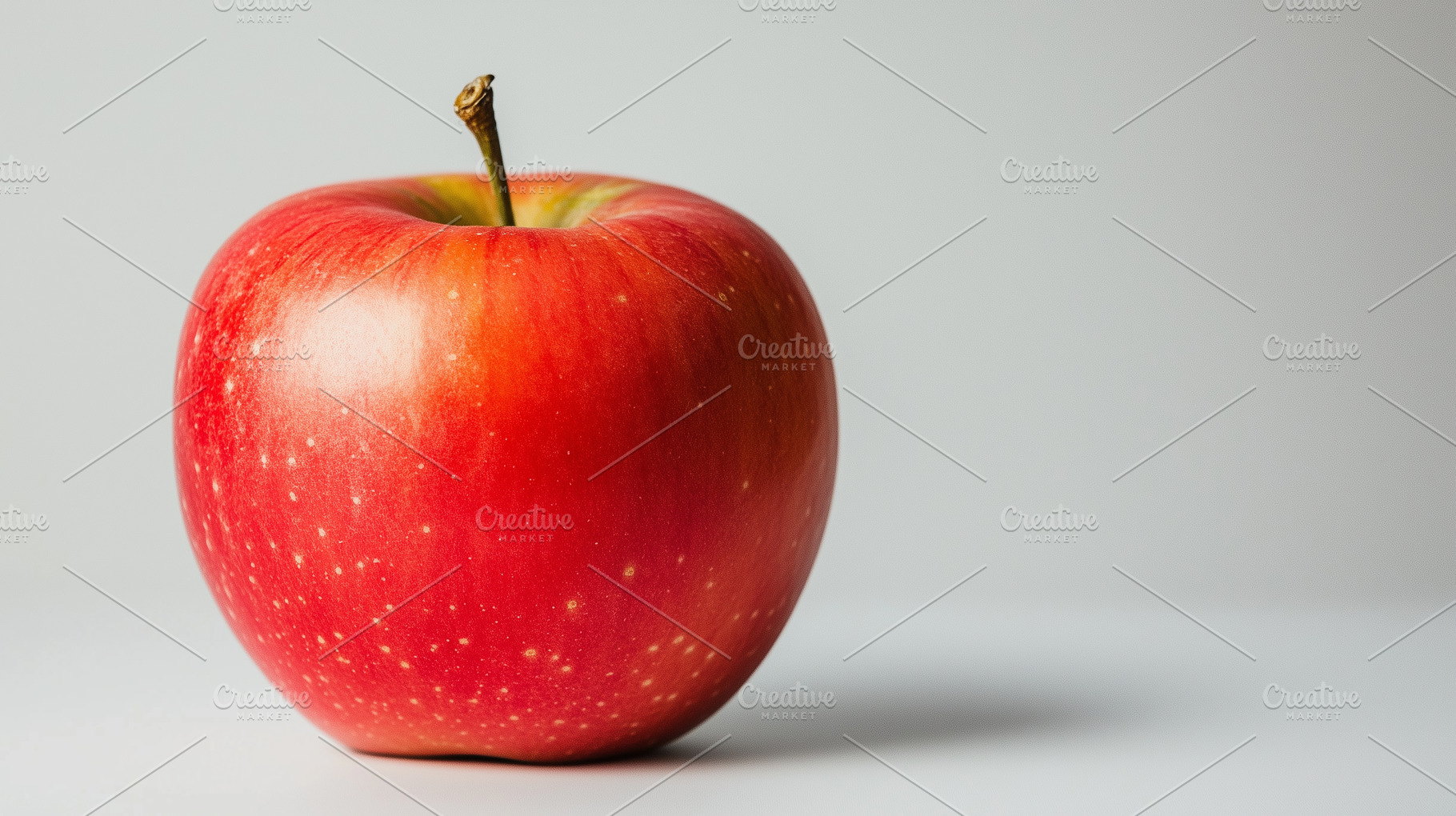 Organic red apple isolated on light, a Food & Drink Photo by MistyDay
