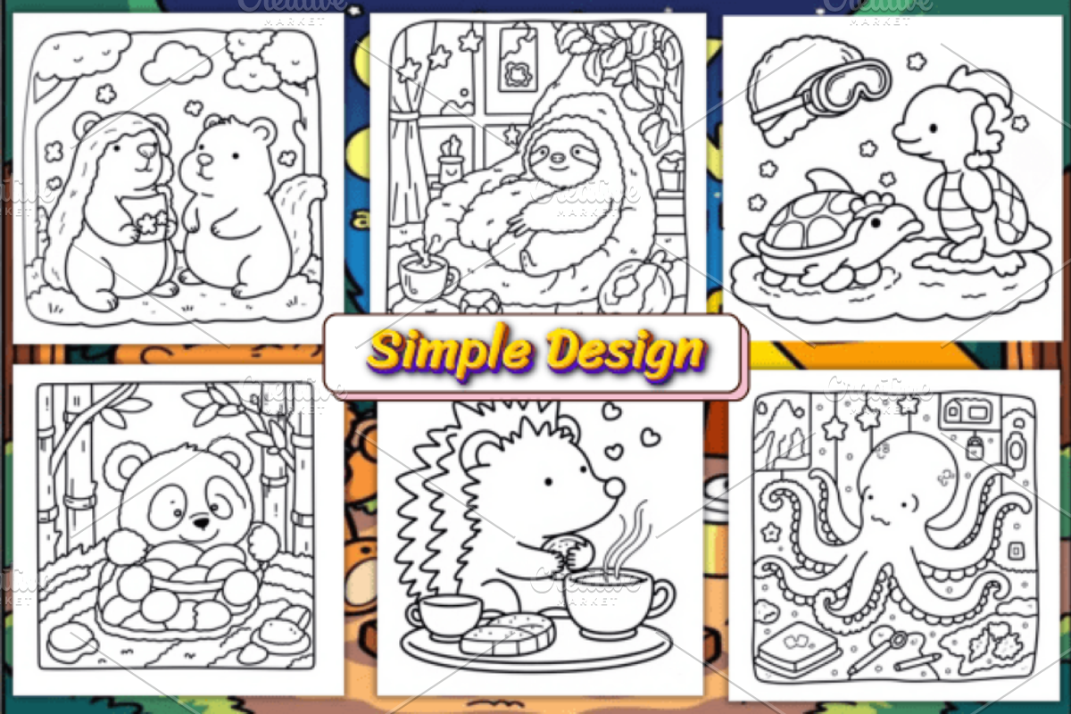 Cozy Routine Coloring Pages – Kawaii, an Animal Illustration by Ink Gallery (Photo 4 of 4)