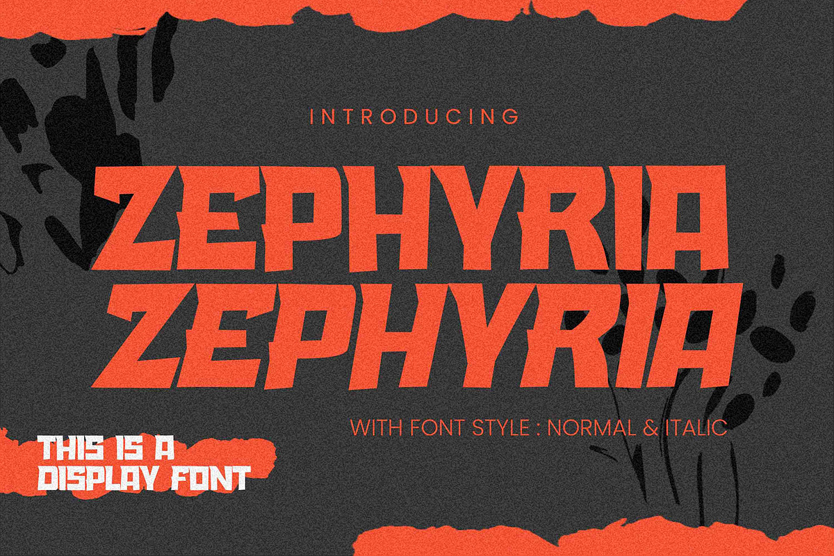Zephyria - This is a Display Font, a Sans Serif Font by Gassstype (Photo 1 of 8)