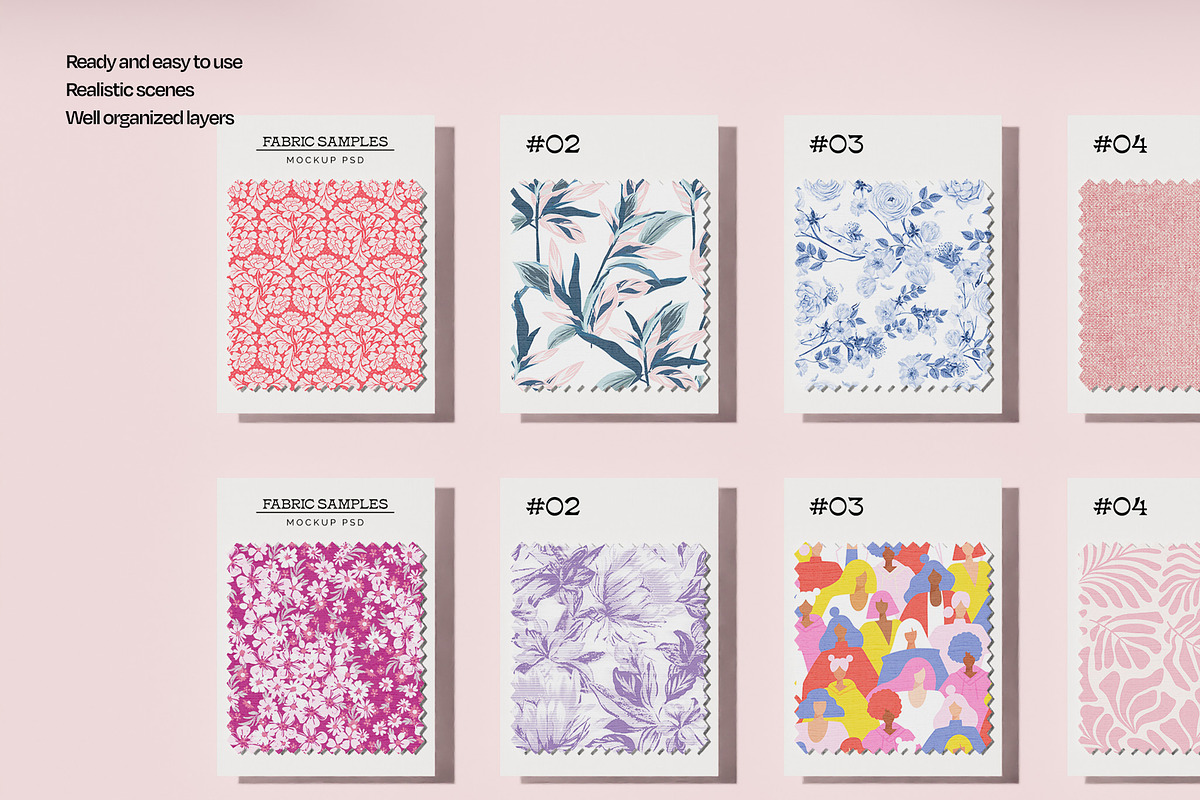 Fabric Sample Swatch Mockup Set, a Packaging Mockup by Mego-studio (Photo 6 of 7)