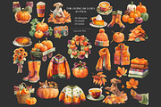 Autumn Clipart | Fall Pumpkins Image, a Seasonal Illustration by GlamArtZhanna (Thumbnail 6 of 8)