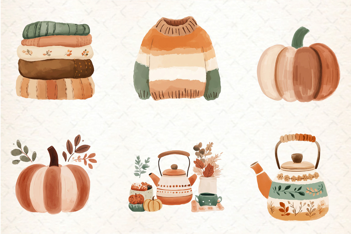 Cozy Little Hand-drawn Autumn Elemen, an Illustration by DreamCafeArt (Photo 7 of 8)