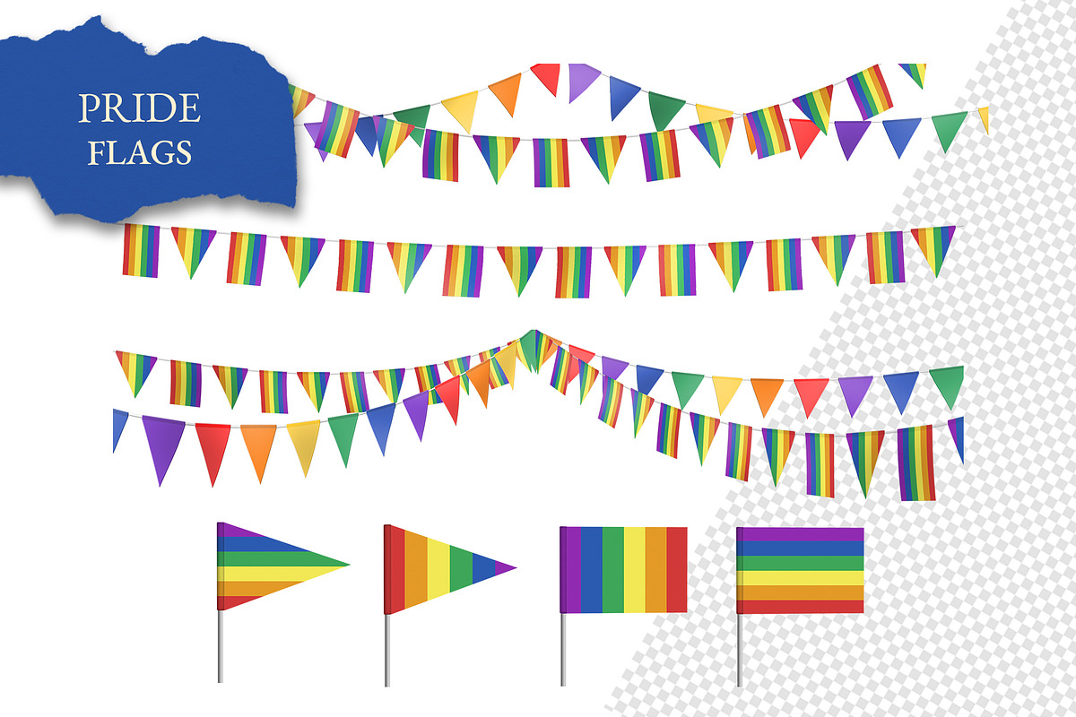 Pride Flag & Frame – Rainbow Clipart, an Illustration by aniunova (Photo 2 of 5)