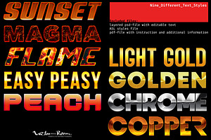 Nine Different Text Styles