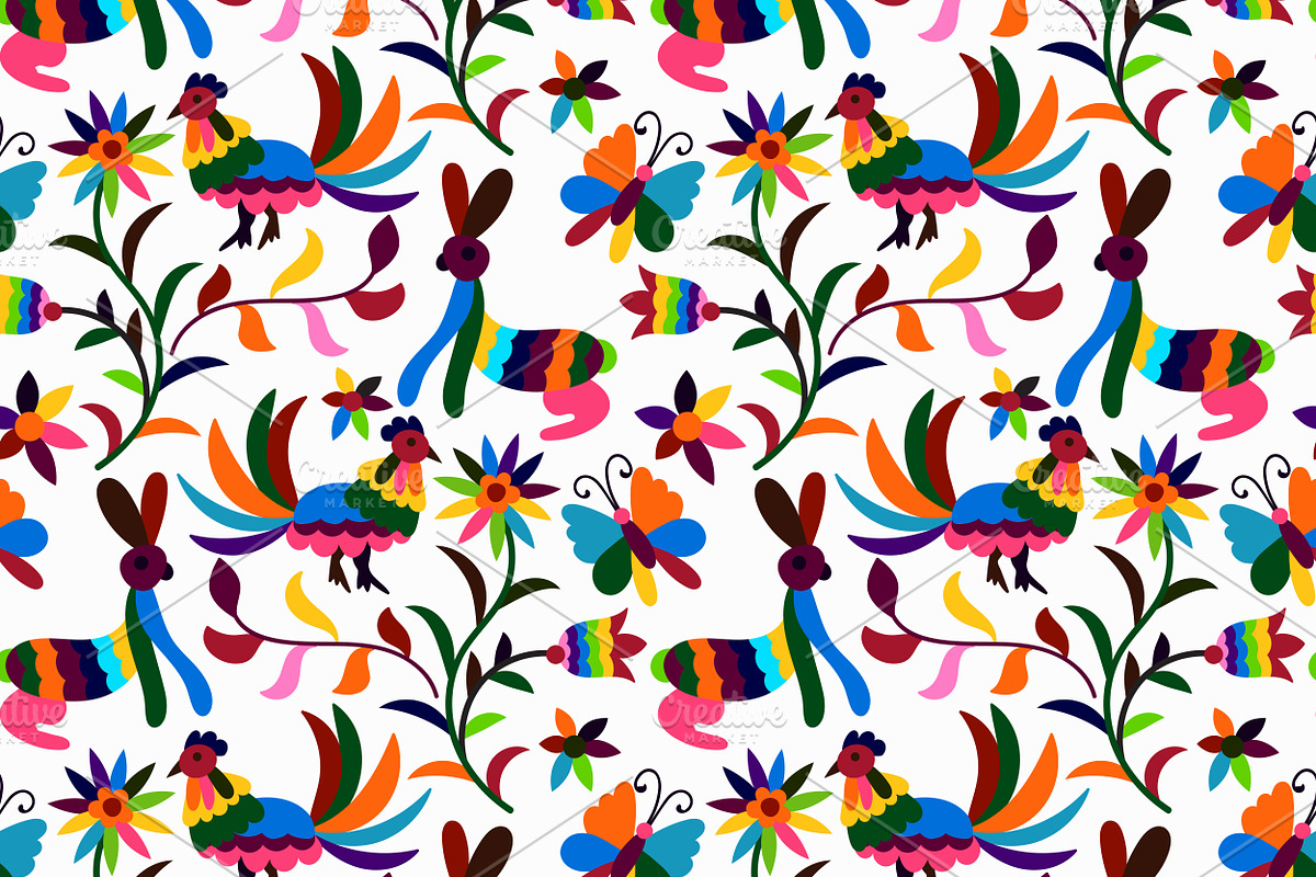 Otomi styled seamless patterns, a Pattern Graphic by alexmakarova (Photo 2 of 4)