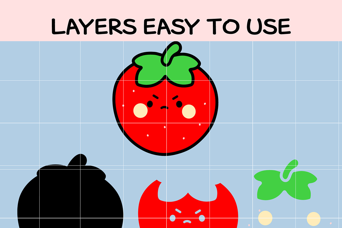 Cute Baby Strawberry SVG Bundle, an Illustration by TheHitShop (Photo 10 of 10)