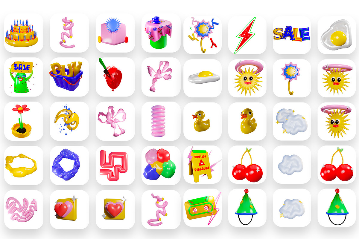 Colorful and Super Cute Objects, an Object Graphic by Dirtybarn (Photo 3 of 4)
