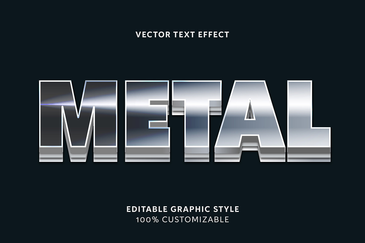 Metallic Bold Layered Text Effect