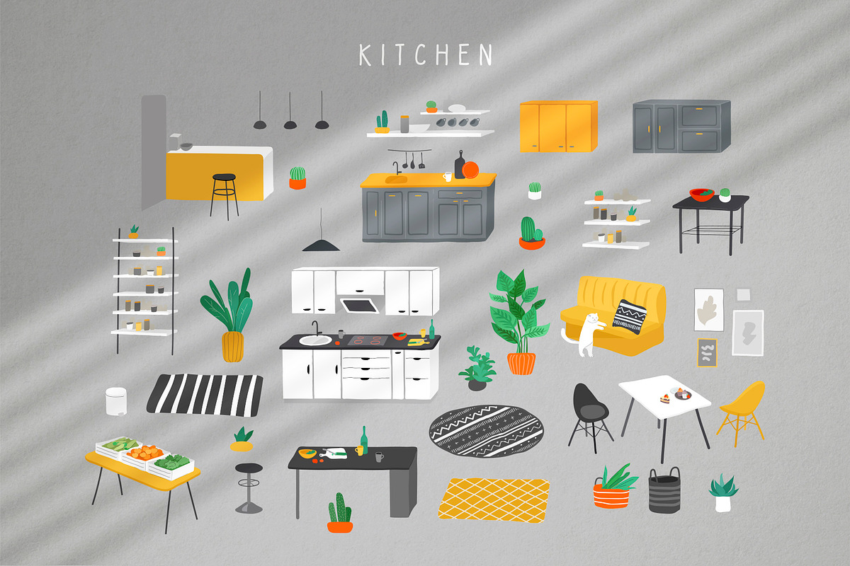Hugge. Furniture collection., a Decorative Illustration by Merfin (Photo 9 of 16)