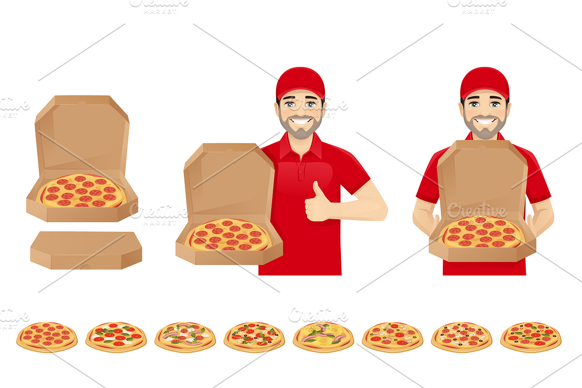 Delivery man kit, a Transportation Illustration by Volha Hlinskaya (Photo 4 of 6)