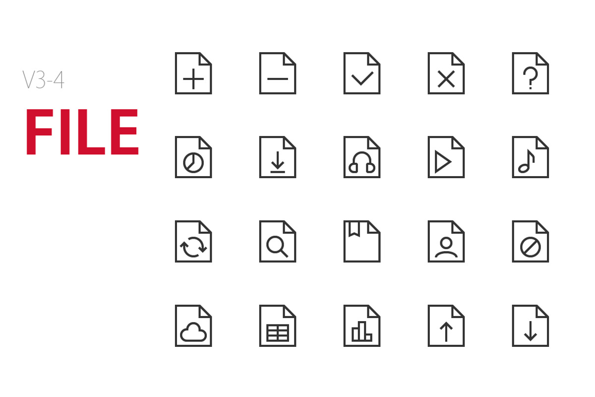 80 File UI icons, an Outline Icon by Palau