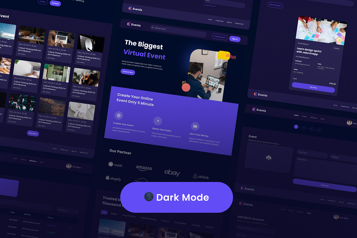 Evenia - Event Organizer UI KIT, an UI Kit Template by Product Experience (Photo 6 of 6)