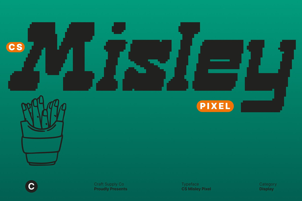 CS Misley Pixel, a Slab Serif Font by Craft Supply Co. (Photo 1 of 8)