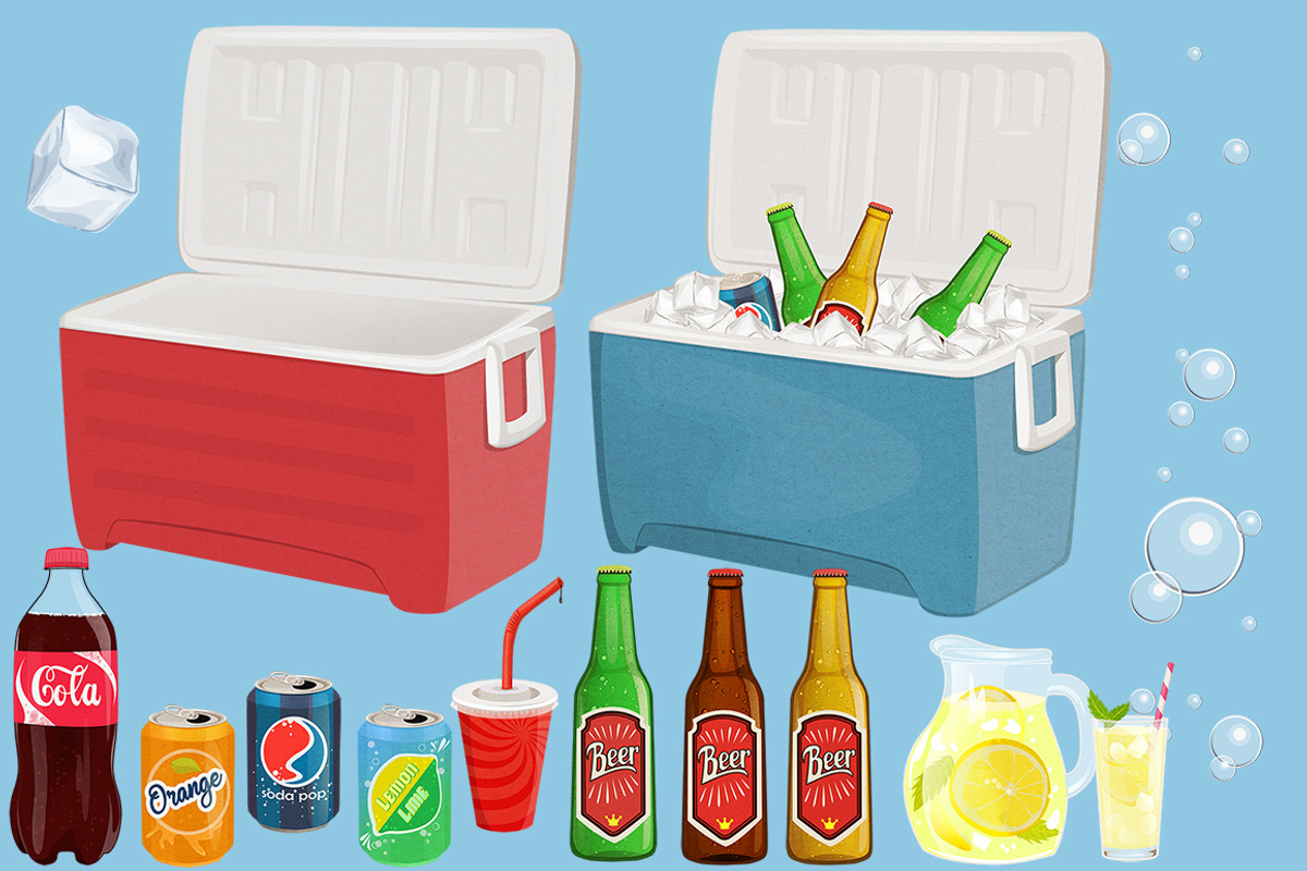 Refreshing Drinks Graphics Set, a Food Illustration by Dapper Dudell (Photo 2 of 3)