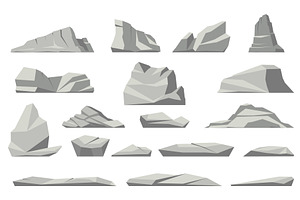 Stone boulders or blocks. Gray, an Object Illustration by Vectorbuum