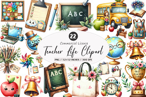 Teacher Life Clipart, an Illustration by SinaCreation