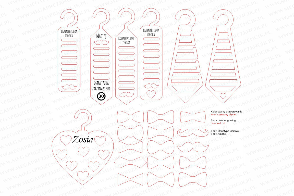 Tie hanger and bow tie for grandpa, a Pattern Graphic by MegaPrezencik (Photo 6 of 6)