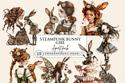 STEAMPUNK BUNNY GIRL CLIPART PACK, a Person Illustration by Daring Digies (Thumbnail 1 of 7)