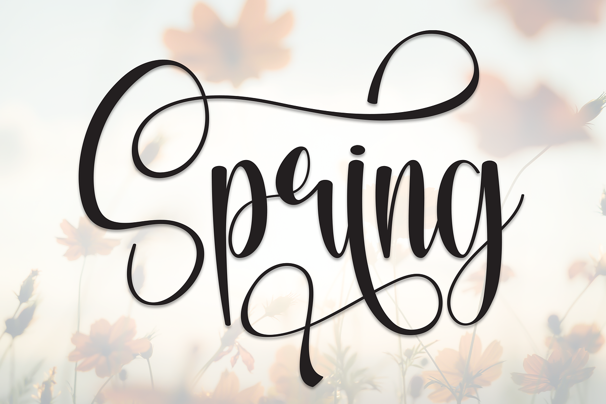Spring | Script Font, a Handwritten Font by Scratchones (Photo 1 of 9)