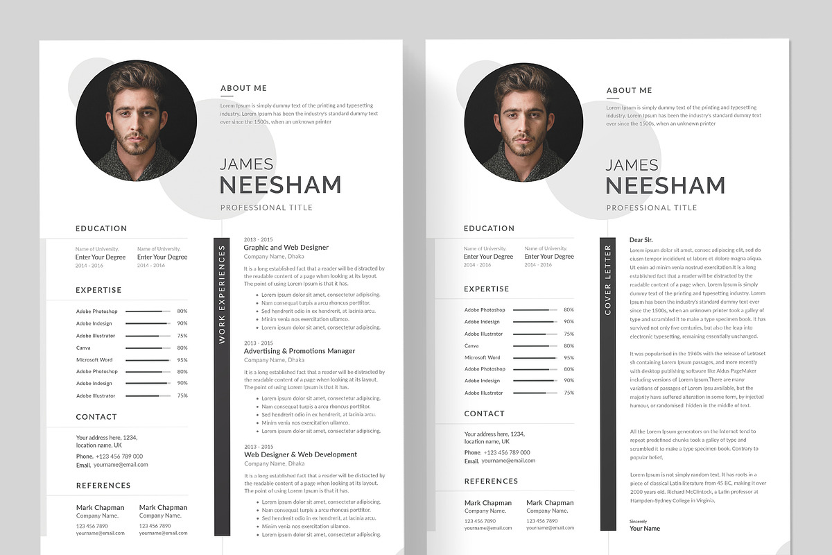 Clean Resume/CV | Word & PSD preview 2