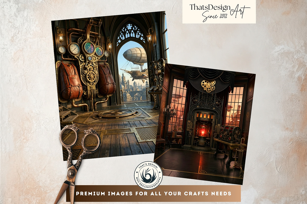 Brass Requiem Steampunk Backdrops V1, a Background Graphic by ThatsDesignArt (Photo 11 of 12)