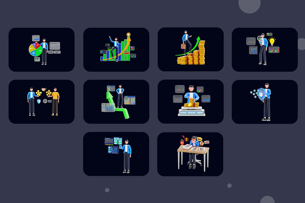 Financial Growth 3D Illustration, a Characters & Person 3D Model by novia99design (Photo 6 of 6)