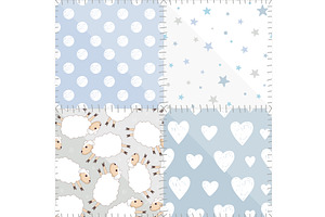 Seamless patchwork pattern with, an Animal Illustration by Toltemara