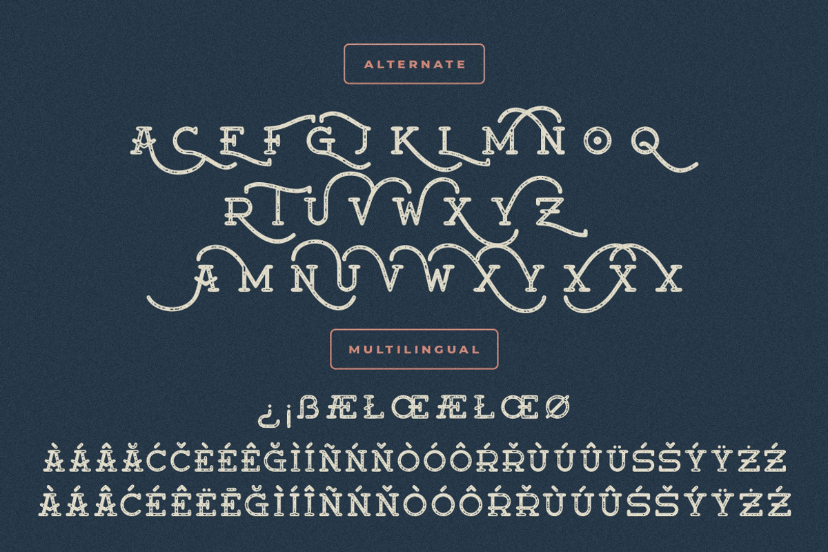 Moanster Vintage Stamp, a Serif Font by Creatype Studio (Photo 8 of 9)