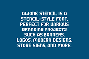 Awone Stencil Font, a Sans Serif Font by Iqsiart Studio (Thumbnail 5 of 7)