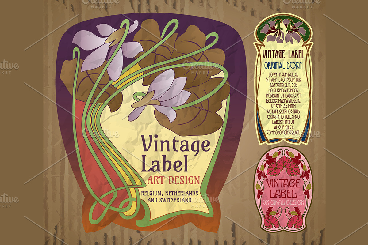 Label Art Nouveau - sets, a Decorative Illustration by Stanislav Kharchevskyi (Photo 7 of 8)