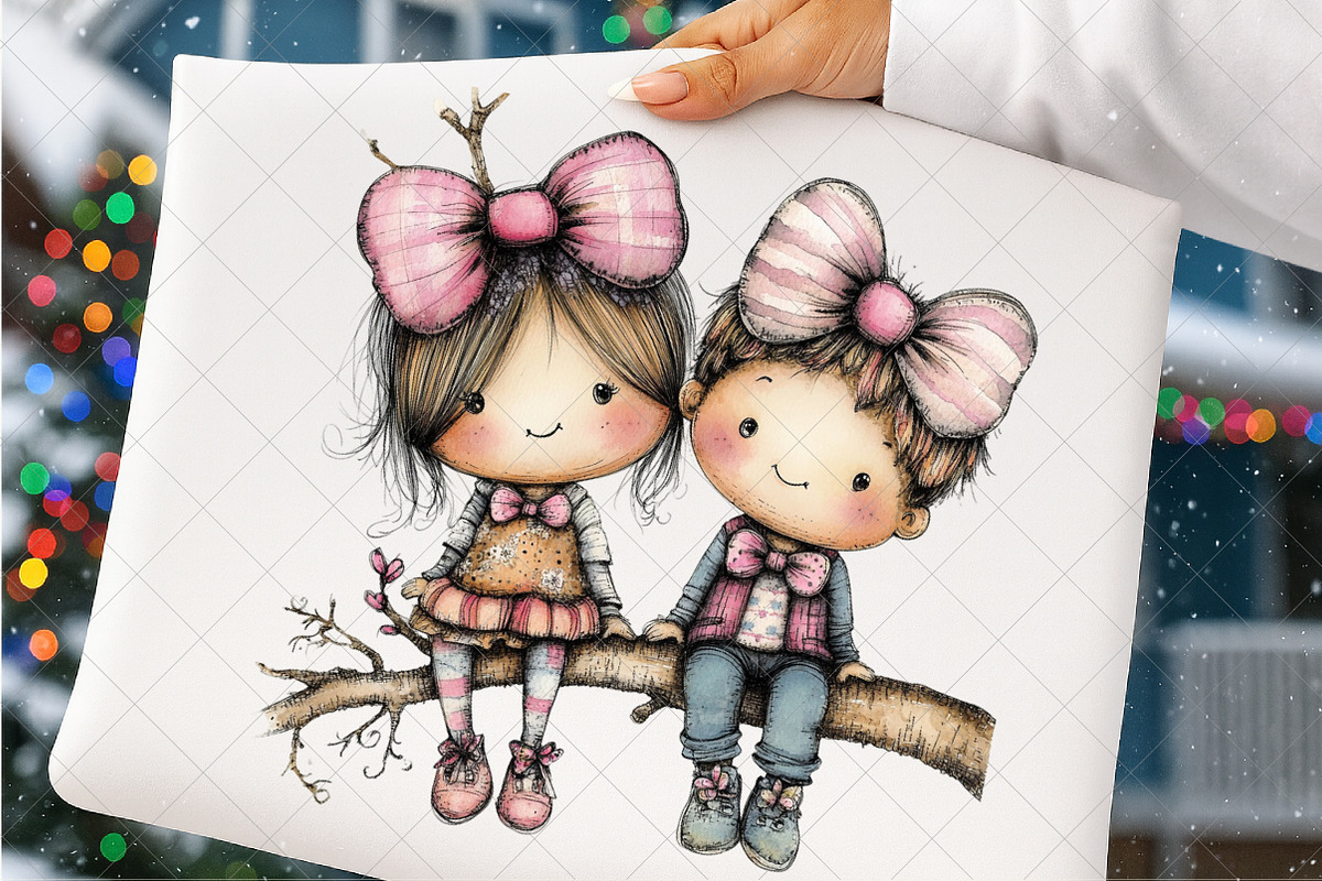 Sweet Pastel Valentine Couple Clipar, an Illustration by SinaCreation (Photo 4 of 6)