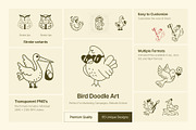 Animated Bird Doodle Art Set, an Outline Icon by Vectors Market (Thumbnail 2 of 5)
