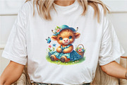 Watercolor Cute Highland Cow Clipar, a Seasonal Illustration by Rose Art (Thumbnail 5 of 7)