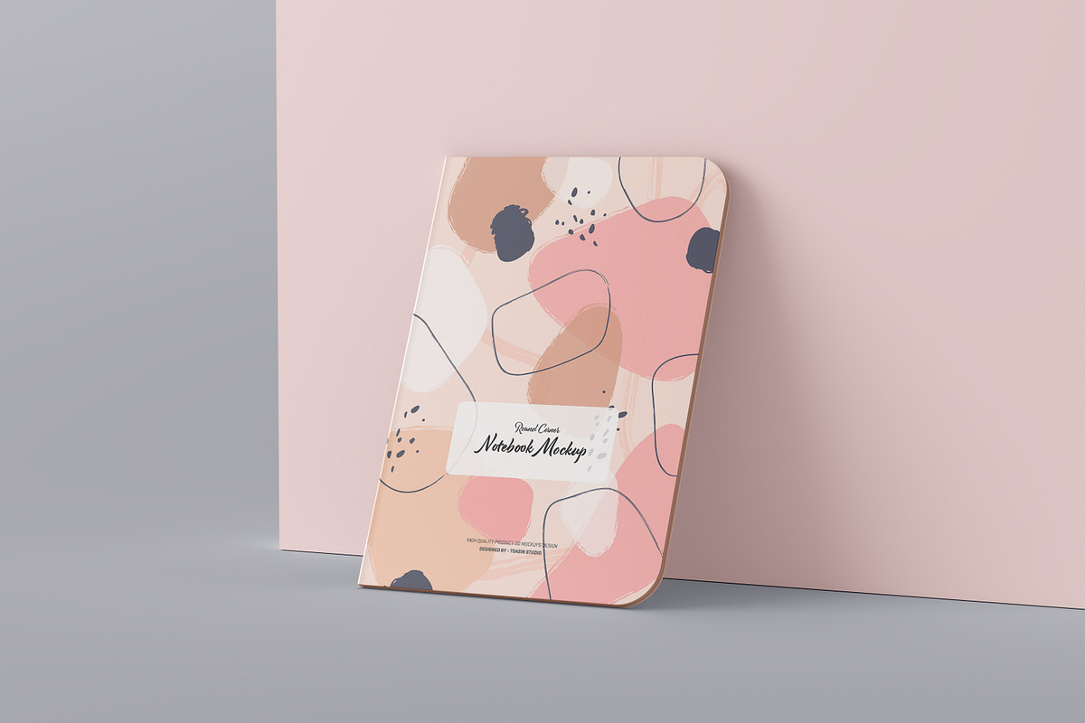 Round Corner Notebook Mockup, a Mockup by Toasin Studio